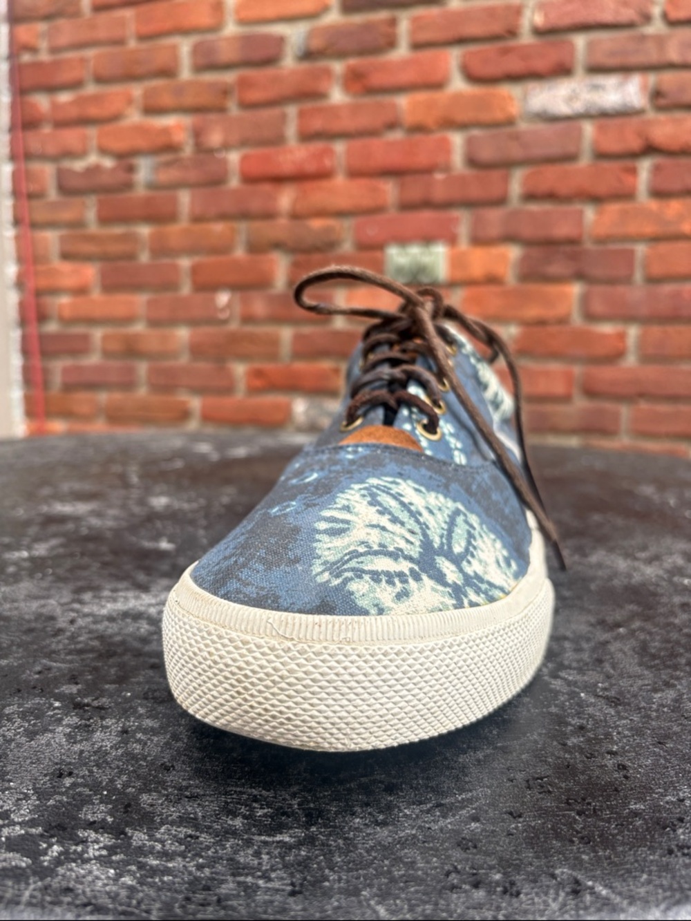 Polo by Ralph Lauren Blue Floral Canvas Sneakers. Size 12D - Picture 2 of 8